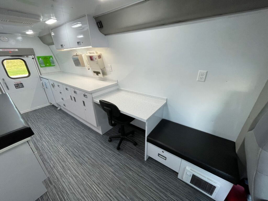 Image inside of a One Room Mobile Medical Clinic, Group A.