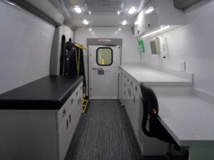 The inside of a One Room Mobile Medical Clinic ADA, Group B