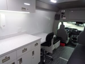 The inside of a One Room Mobile Medical Clinic ADA, Group B