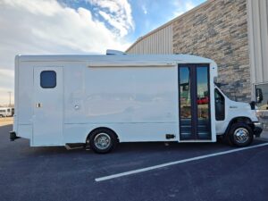 The outside of an Exam Room and Blood Draw Station Mobile Health Vehicle, Group C
