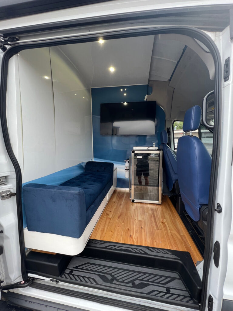 interior of a used 2018 mobile specialty clinic for sale.