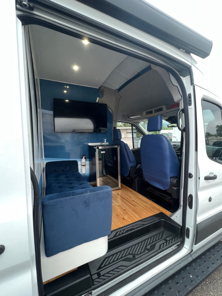 interior of a used 2018 mobile specialty clinic for sale.