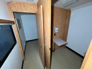 Interior of a used 2006 mobile medical clinic for sale.