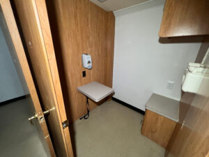 Interior of a used 2006 mobile medical clinic for sale.