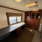 Interior of a used 2008 mobile command office for sale.