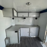 Interior of a 2010 mobile office trailer for sale
