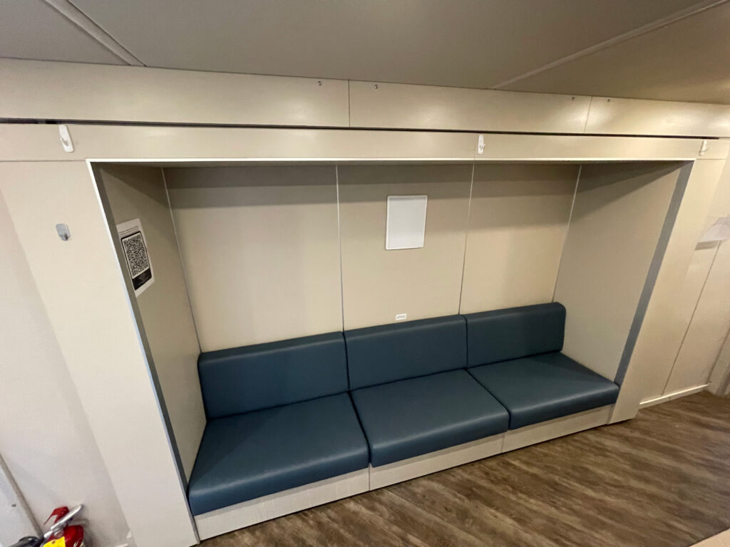 Interior of a black 2018 mobile medical clinic.