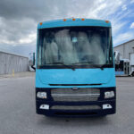 Exterior of a blue 2018 Farber Mobile Medical Clinic