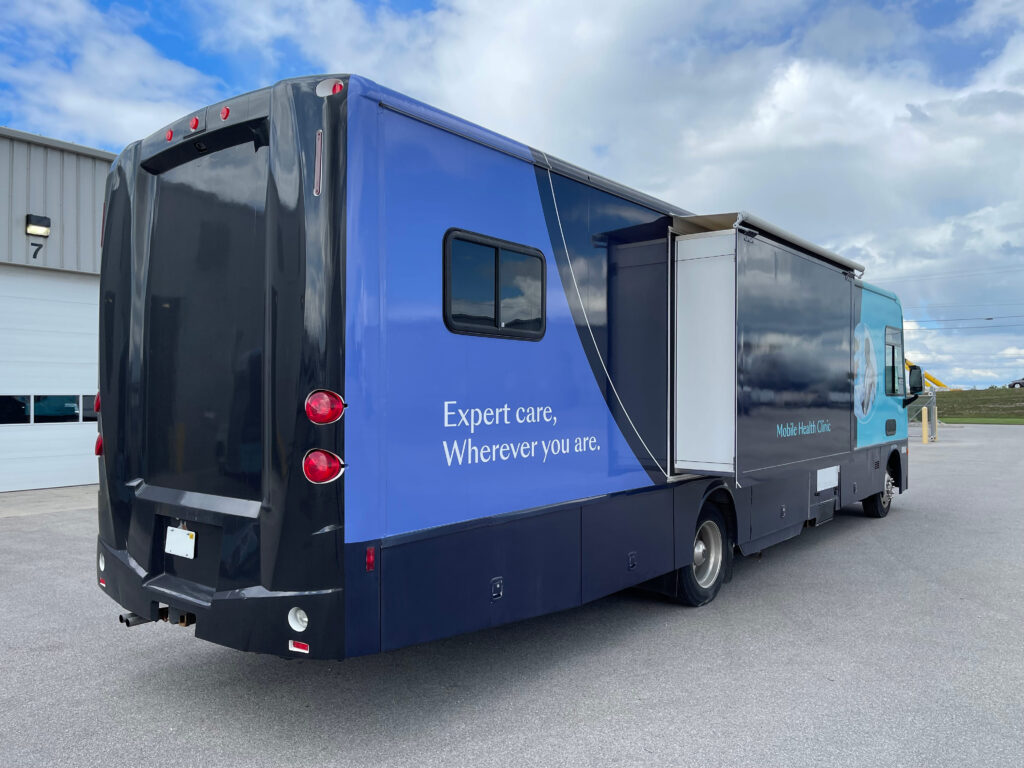 Exterior of a 2018 mobile medical clinic.