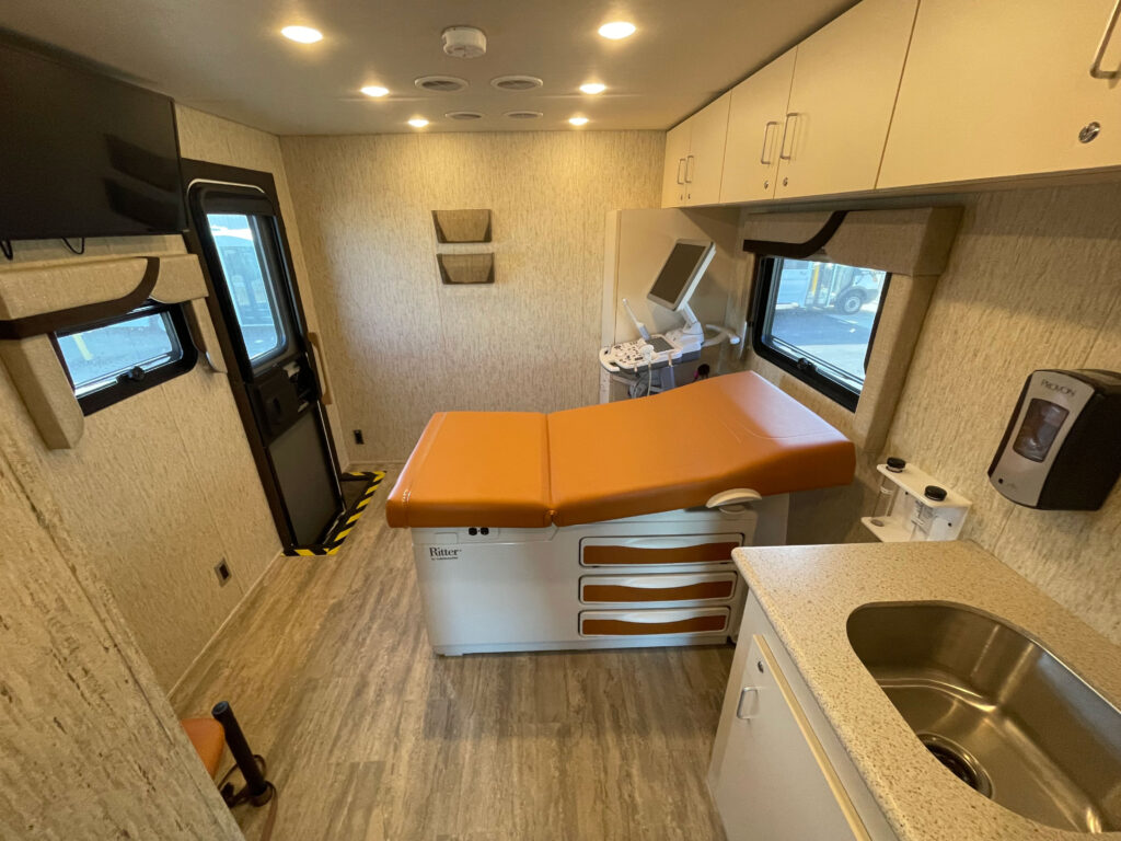 Interior of a 2019 mobile medical clinic for sale