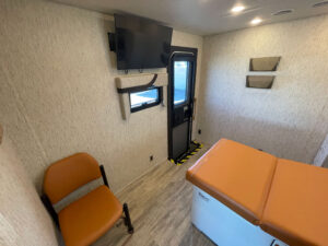 Interior of a 2019 mobile medical clinic for sale