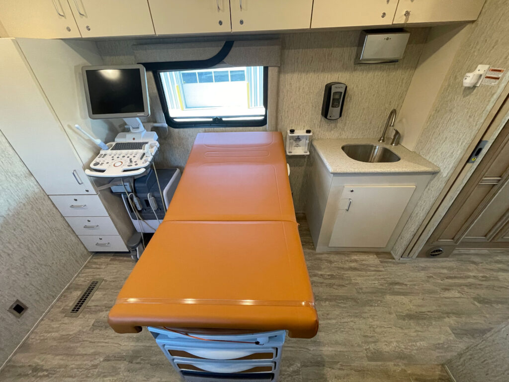 Interior of a 2019 mobile medical clinic for sale