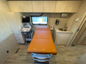 Interior of a used 2019 mobile medical clinic for sale