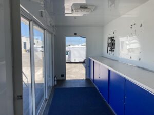 Interior of a used 2017 mobile marketing unit for sale.