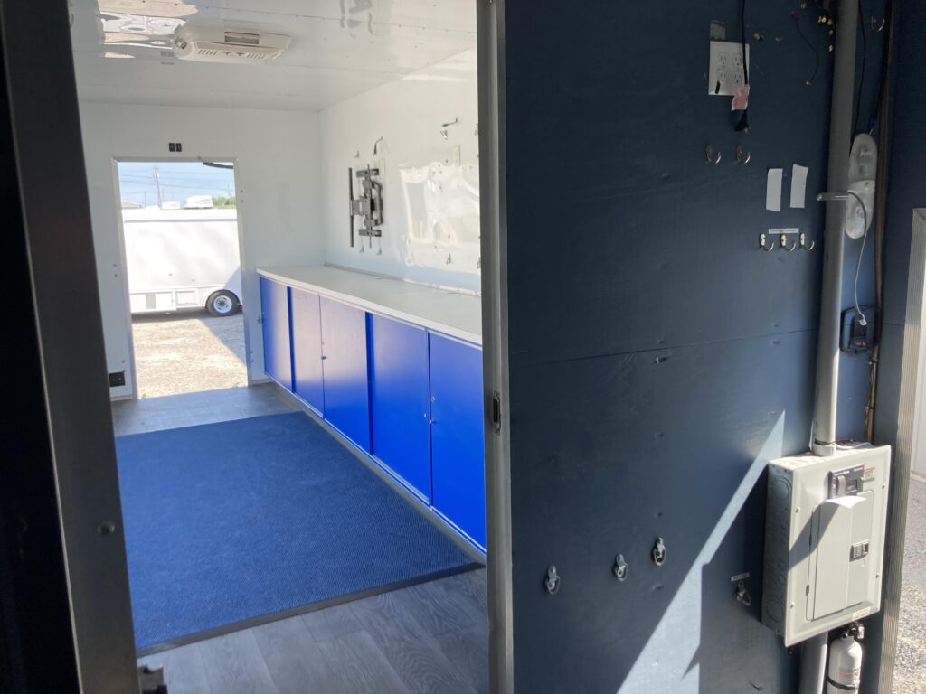 Interior of a used 2017 mobile medical clinic for sale.