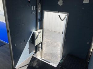 Interior of a used 2017 mobile marketing unit for sale.