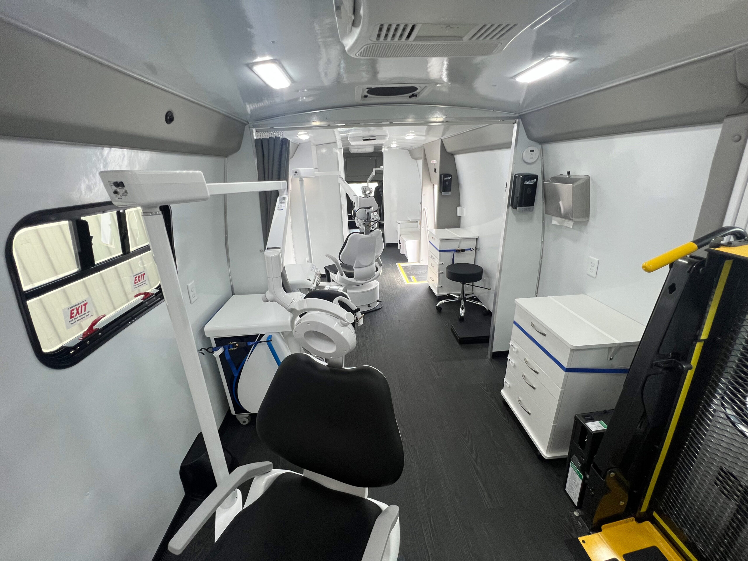 Interior of a mobile dental clinic.
