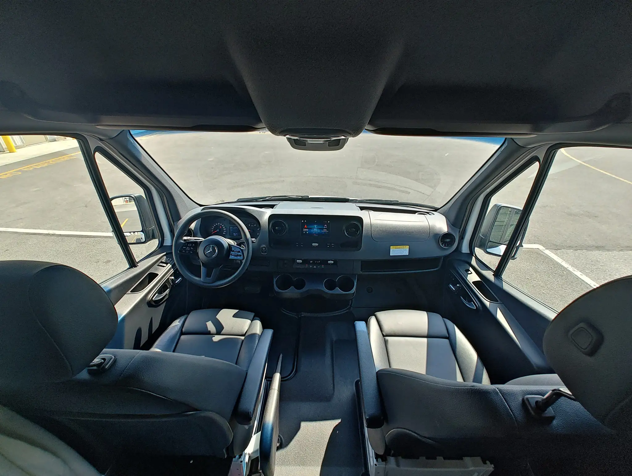 Interior of a used Mercedes-Benz Sprinter for sale