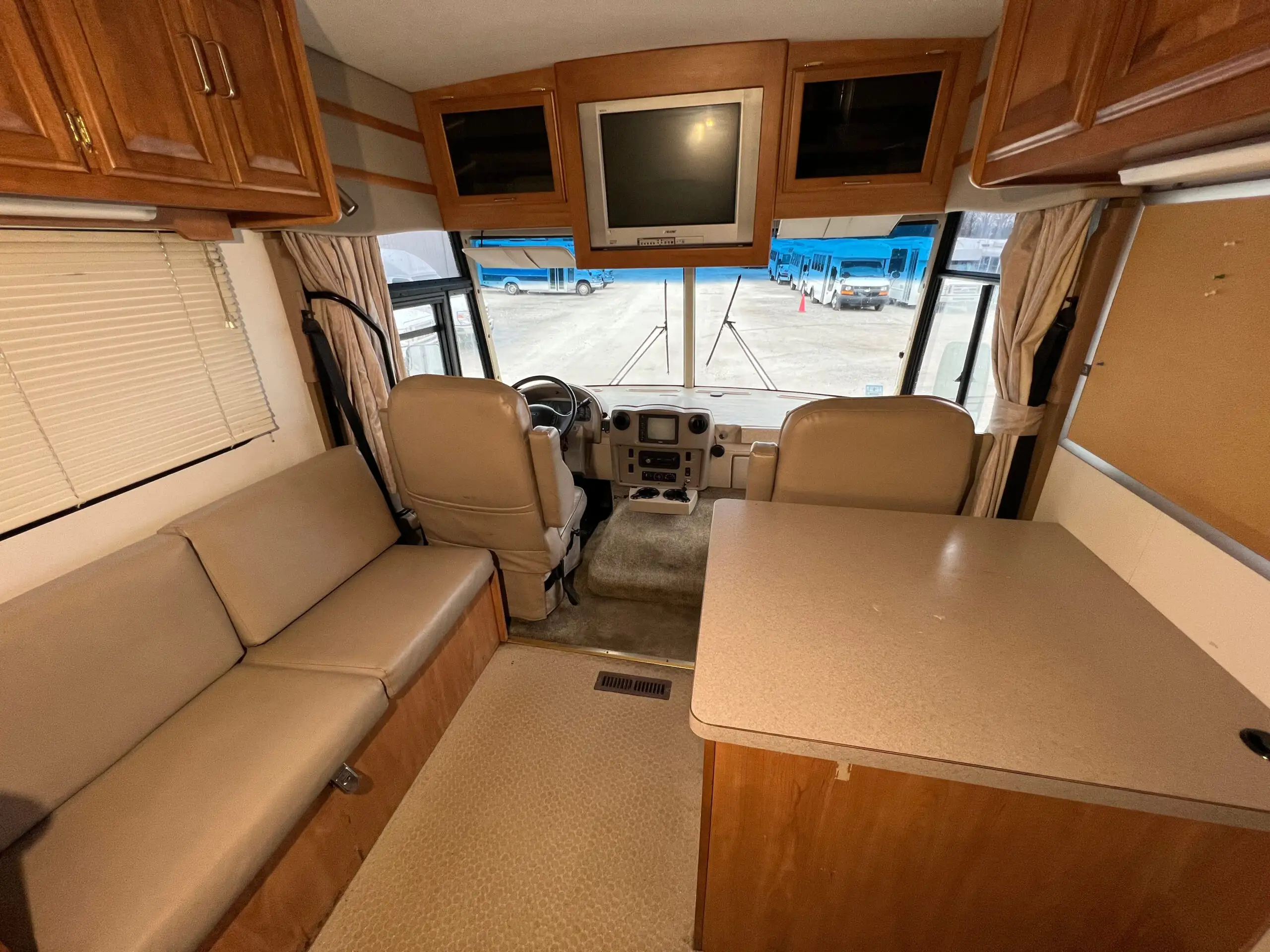 Interior of a used 2006 mobile medical clinic for sale.